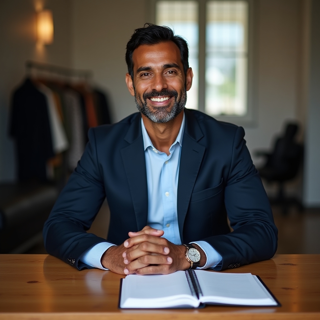 Portrait of Daniel Osei, client relations lead, at the studio front desk
